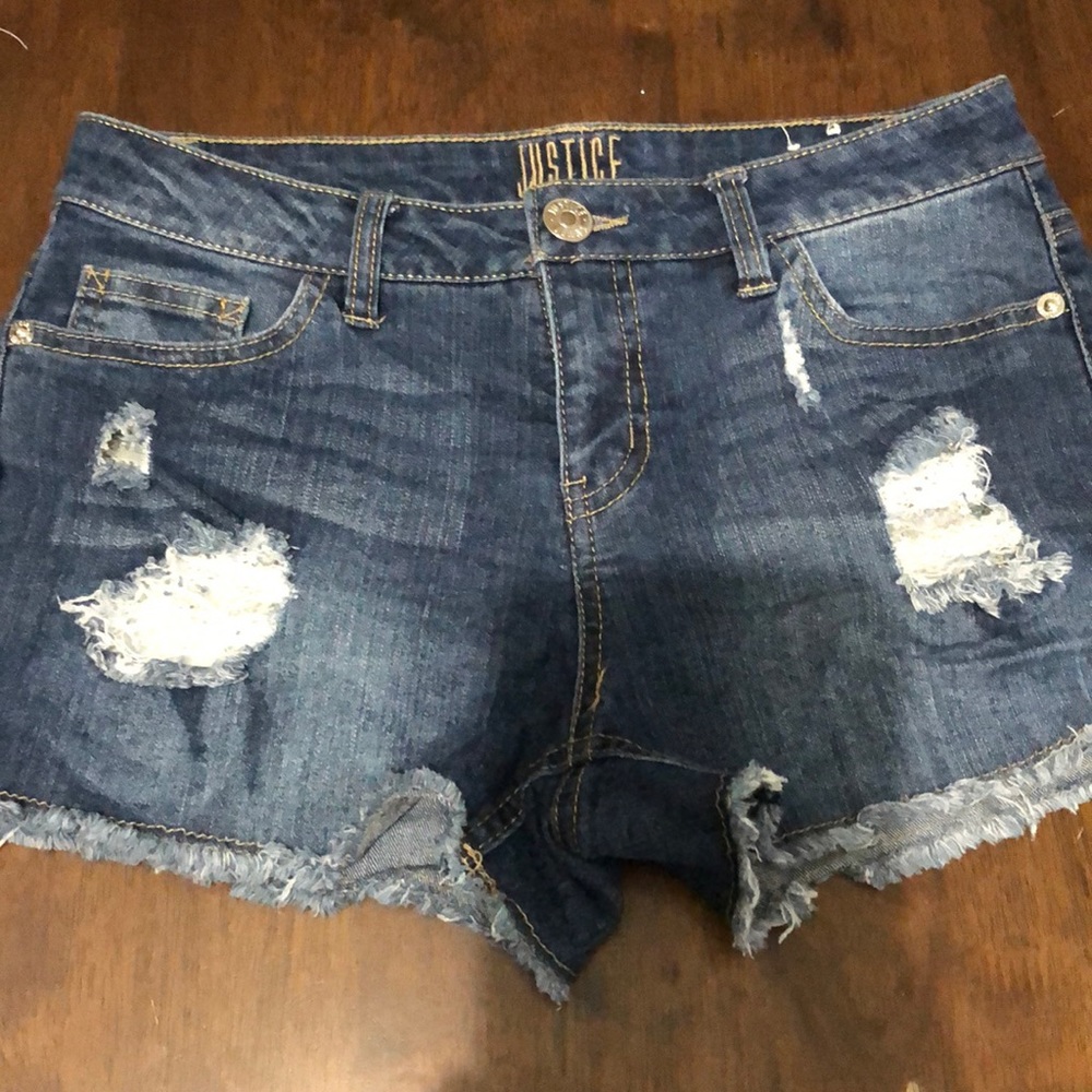 Girl blue jean shorts